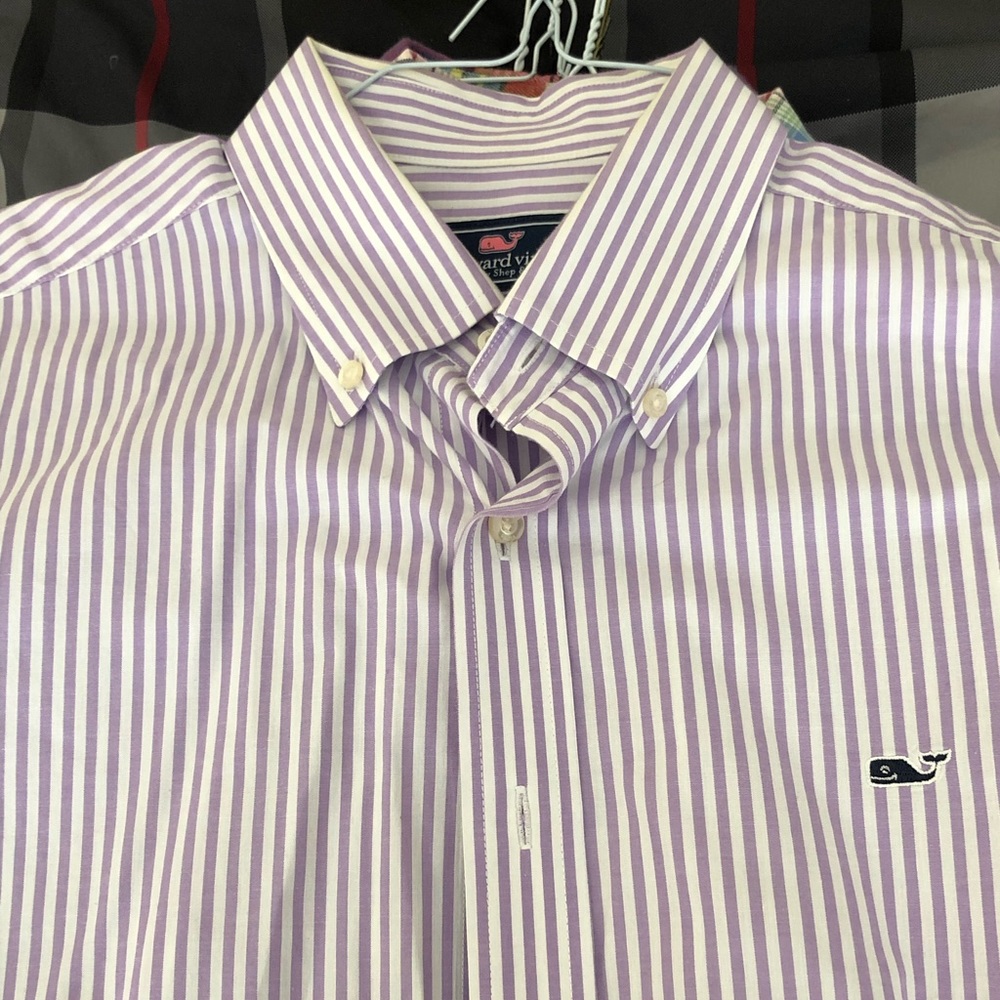 Vineyard Vines Purple Striped Button-Down